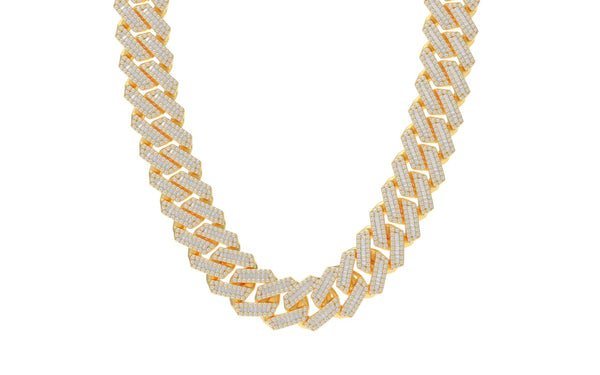 DIAMOND CUBAN CHAIN  (WITH BAGUETTES)